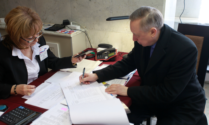 А.Беглов проголосовал на выборах Президента РФ