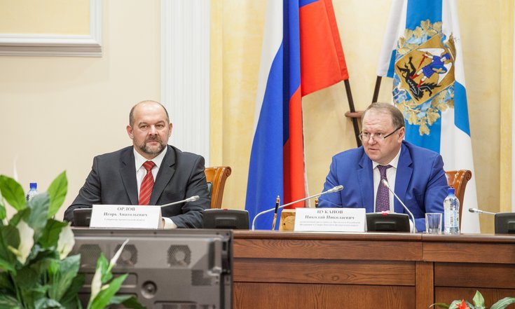 Цуканов и Орлов на совещании